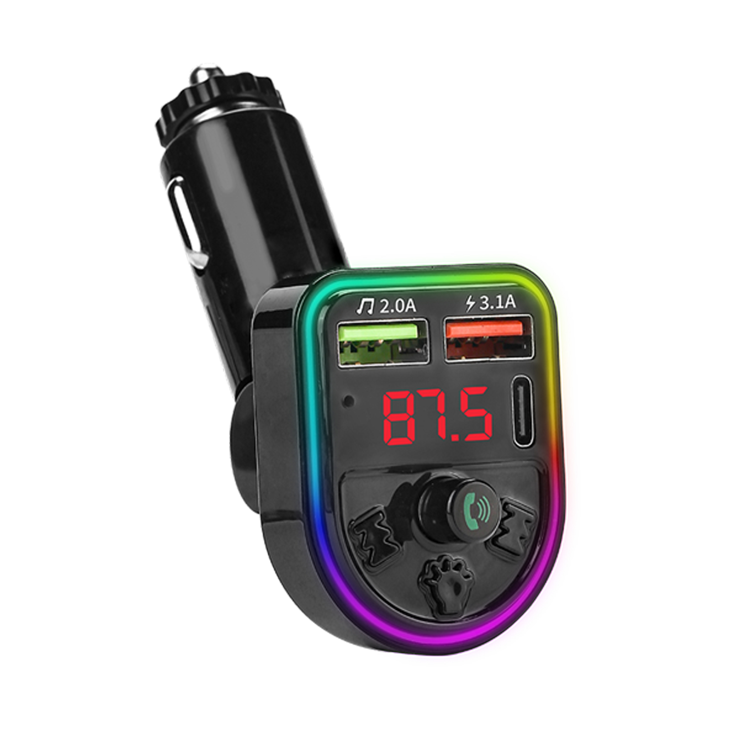 01422-8 X-start CC121 Black Car Bluetooth MP3 Player (PC+ABS) with dual USB ports and dual outputs - Image 3