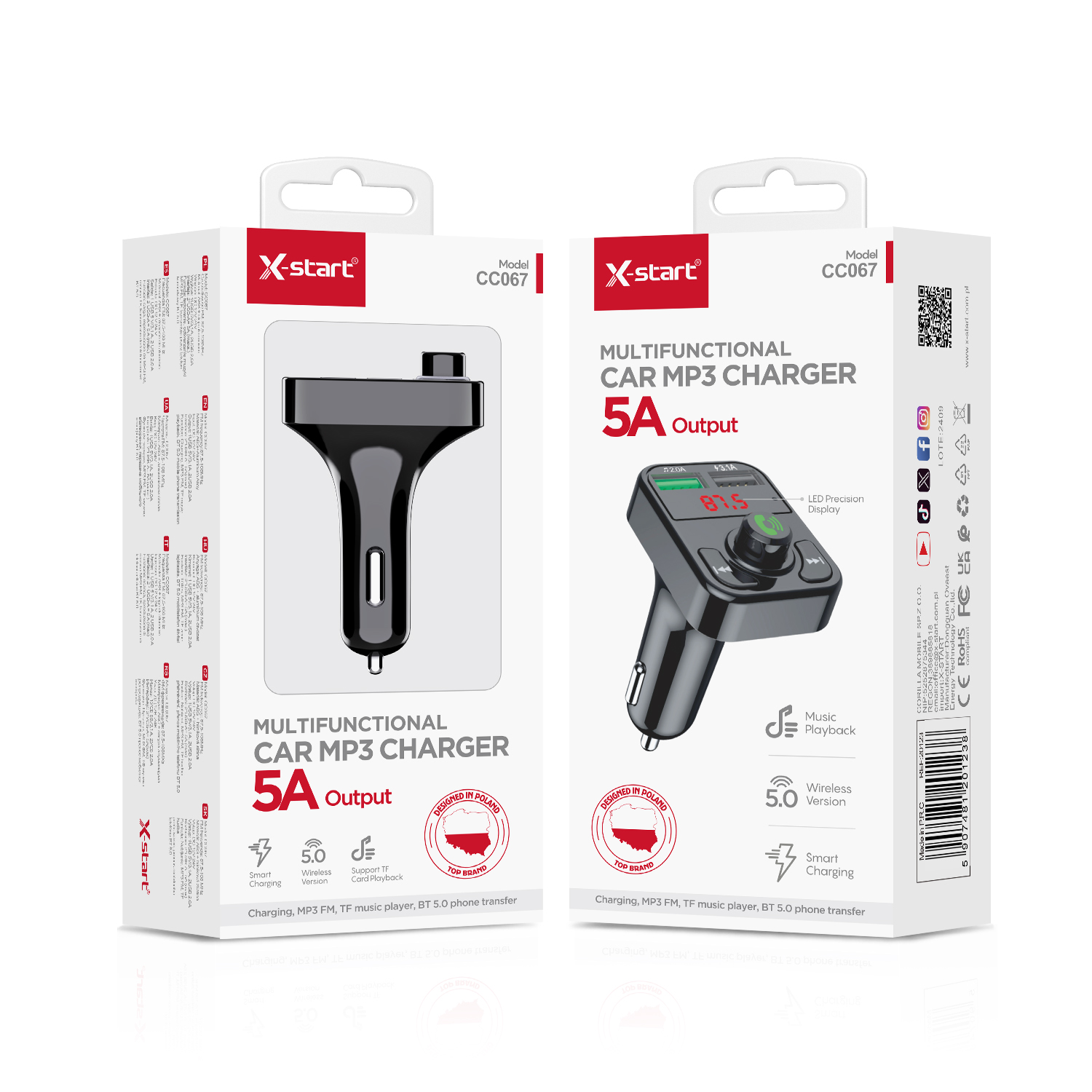 20123-2 CC067 Bluetooth Car MP3 Player – Lossless Audio, High-Resolution Stereo - Image 3