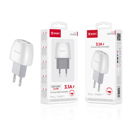 CDQ068 Dual USB Wall Charger – 3.1A Fast Charging for Home Use