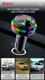 X-start CC122 Black Car Bluetooth MP3 Player (PC+ABS) with dual USB ports and dual outputs - Image 4