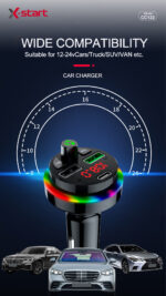 X-start CC122 Black Car Bluetooth MP3 Player (PC+ABS) with dual USB ports and dual outputs - Image 6